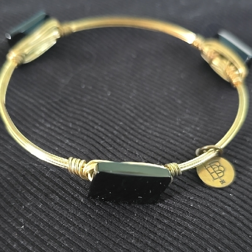 Bourbon and Bowties Gold Bracelet with Black Accents